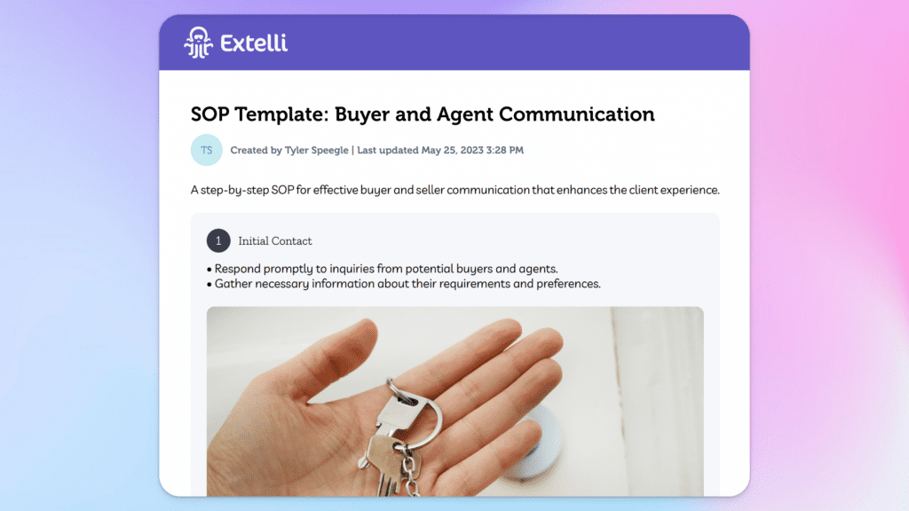 Real Estate SOP: buyer and agent communication
